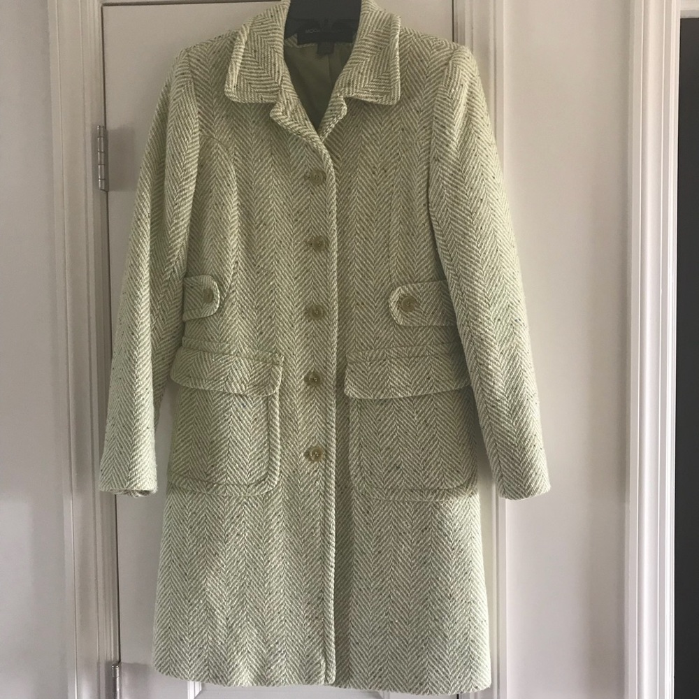 MODA International Green Tweed Coat